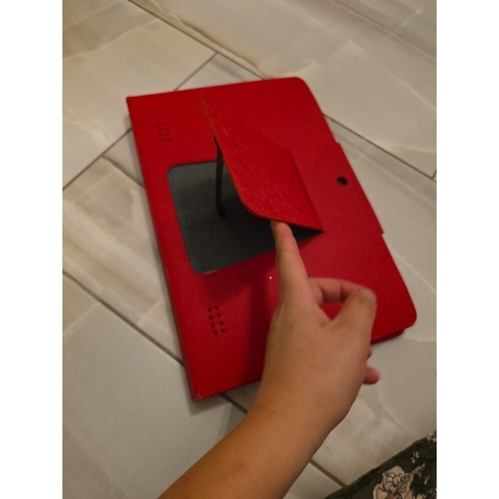 Bluetooth Tablet Keyboard Folio Case Red Model KBT13 Wireless QWERTY Slim F1 - Picture 13 of 16